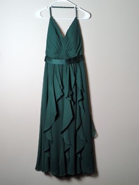 WHITE BY VERA WANG Green Ruffle Bridesmaid Dress Size 2 Prom Dress